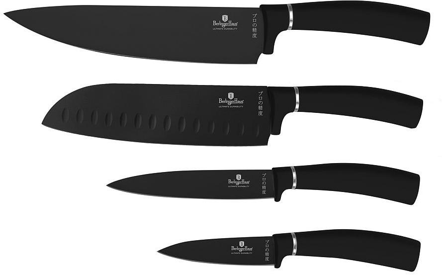 BERLINGERHAUS Sada nožov s nepriľnavým povrchom 4 ks Matte Black Collection