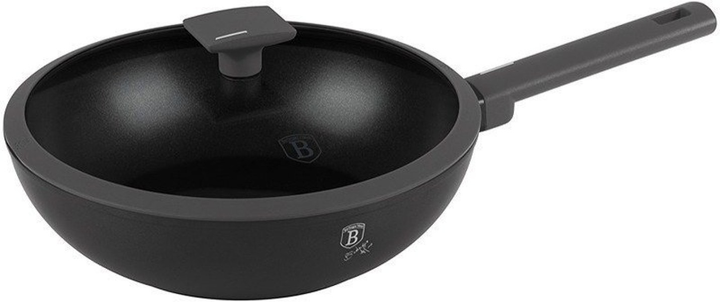 BerlingerHaus Antracit Collection Panvica WOK s titánovým povrchom a pokrievkou 28 cm