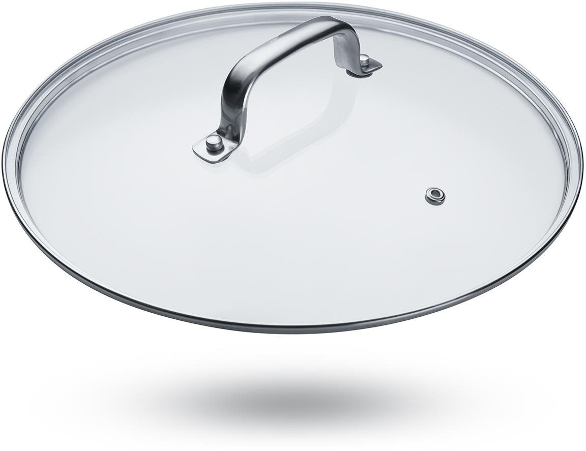 BERNDORF Sklenená pokrievka 28 cm s antikorovou obručou