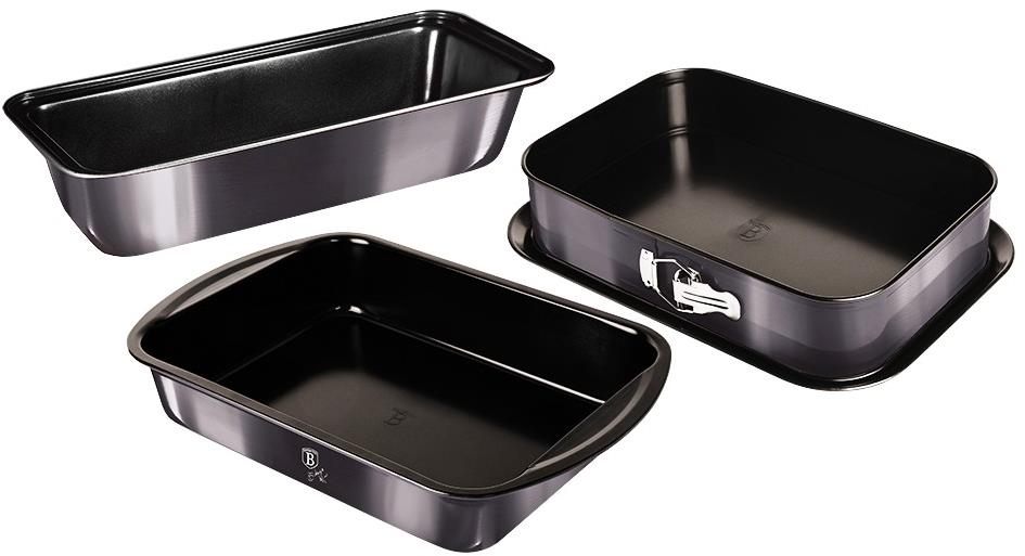 BERLINGERHAUS Plech a formy na pečenie s titánovým povrchom sada 3 ks Carbon PRO Line
