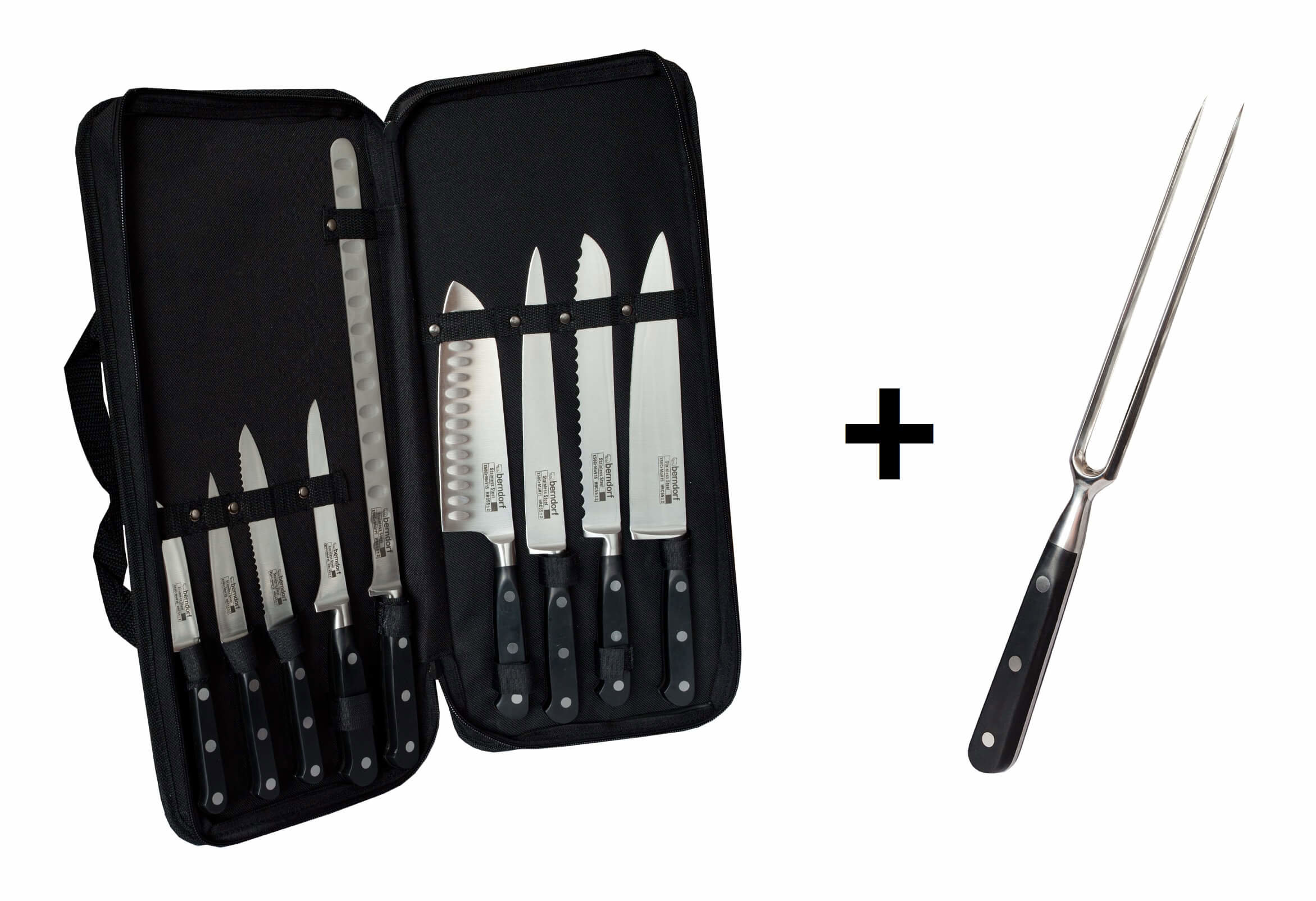 Berndorf Sada nožů s vidličkou na maso 10 ks v pouzdře