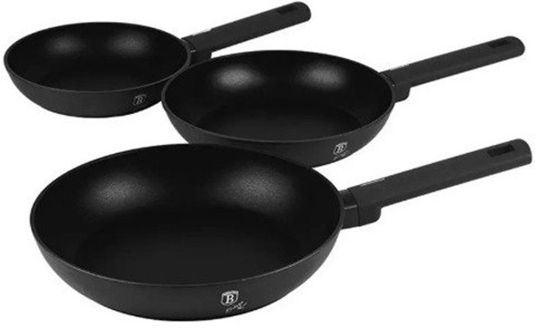 BerlingerHaus Matte Black Collection Sada panvíc 3 ks s titánovým povrchom