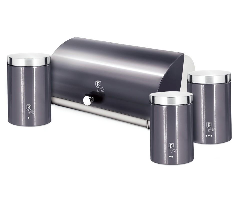 BERLINGERHAUS Chlebník a sada dóz 4 ks Carbon PRO Line