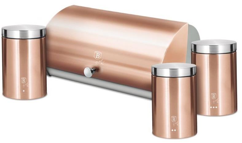 BERLINGERHAUS Chlebník a sada dóz 4 ks Rosegold Metallic Line