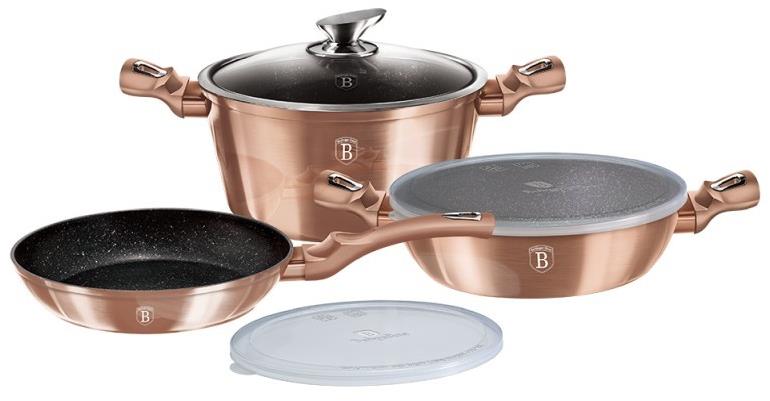 BERLINGERHAUS Sada riadu s mramorovým povrchom 6 ks Rosegold Metallic Line
