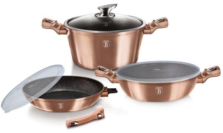 BERLINGERHAUS Súprava riadu s mramorovým povrchom 6 ks Rosegold Metallic Line II