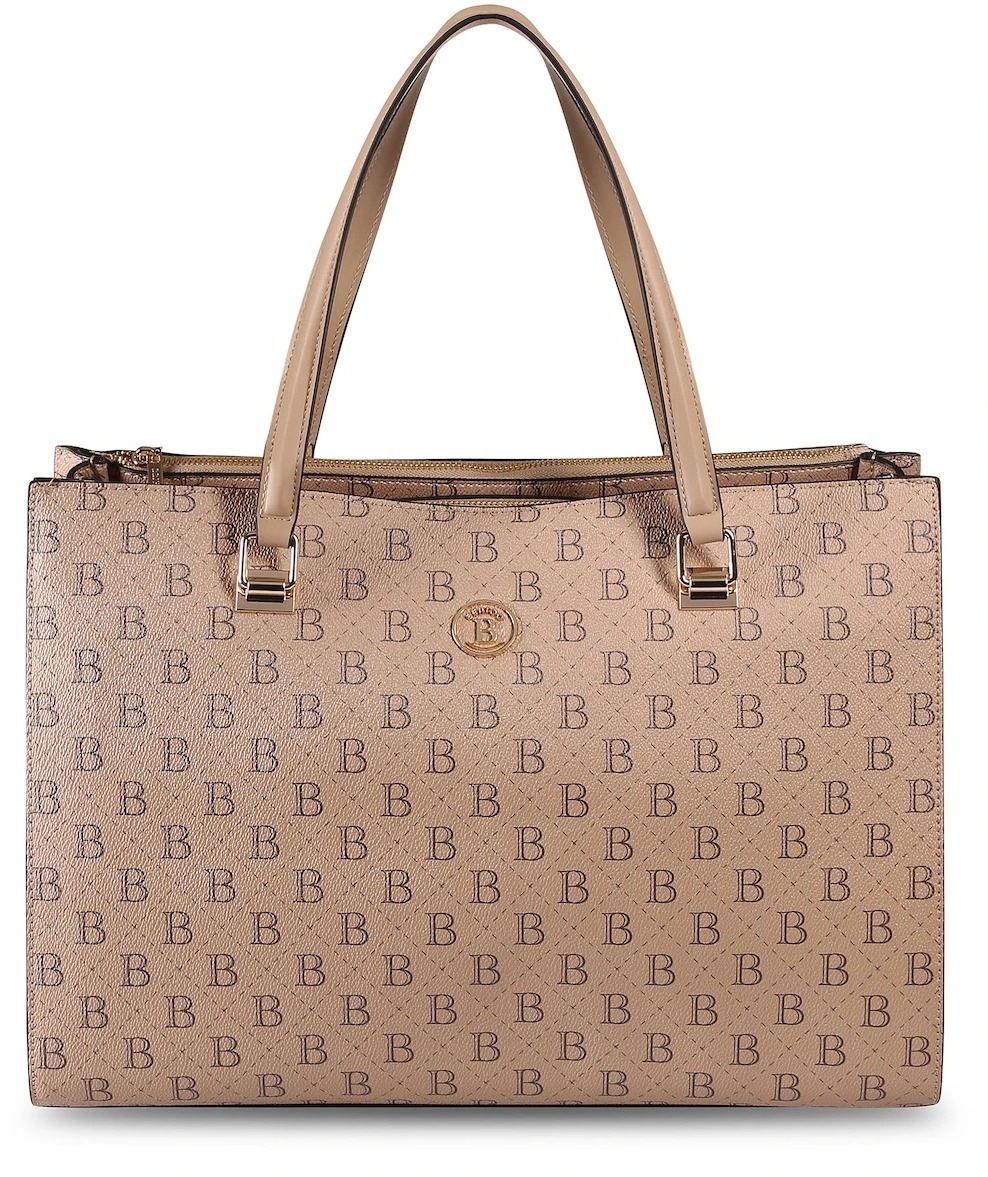 BERTOO Cestovná kabelka Valentina beige logo