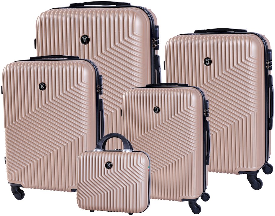 Bertoo Milano Cestovný kufor, champagne set 5 v 1