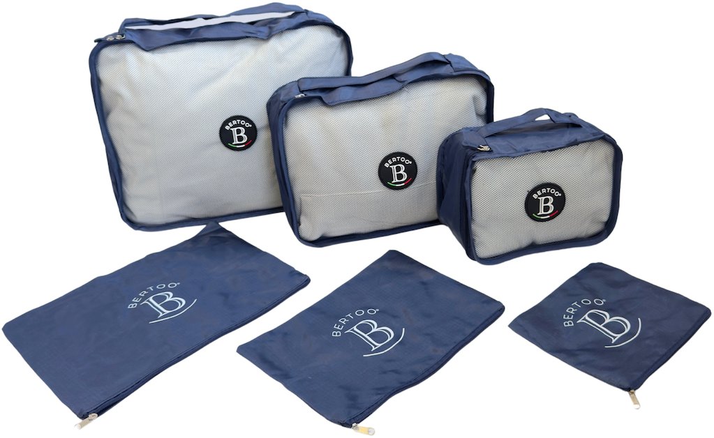 BERTOO Cestovné organizéry do kufra sada 6 ks – tmavo modré