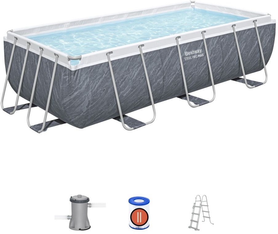 Bestway – Bazén Steel Pro Max Marble, 404 × 201 × 100 cm s príslušenstvom
