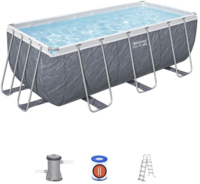 Bestway – Bazén Steel Pro Max Marble, 404 × 201 × 100 cm s príslušenstvom