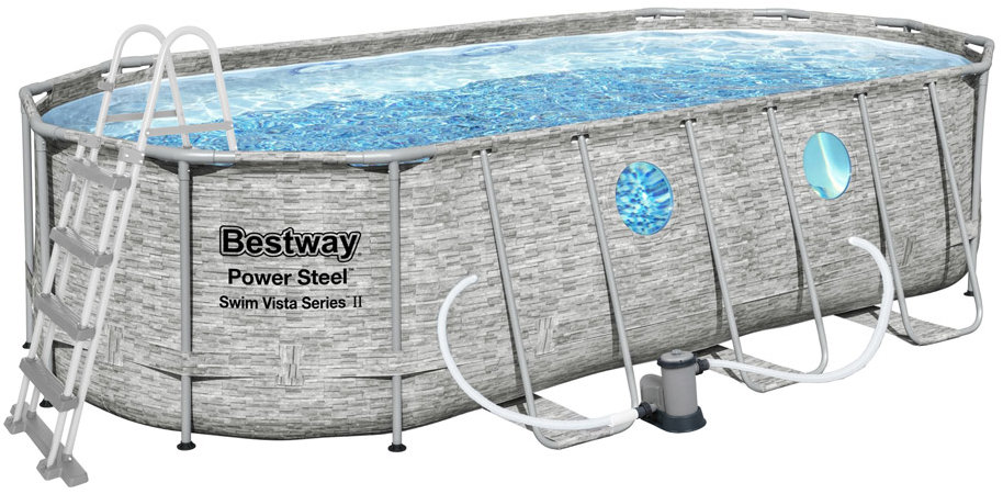 Bestway Power steel stacked stone swim vista 5,49 × 2,74 × 1,22 m s príslušenstvom