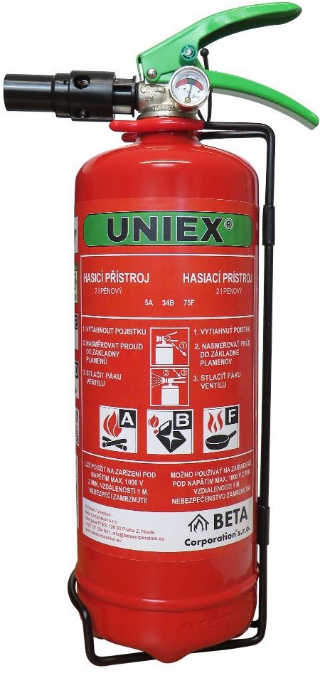 BETA Hasicí přístroj pěnový 2l F2 UNIEX bez fluoru vč. revize