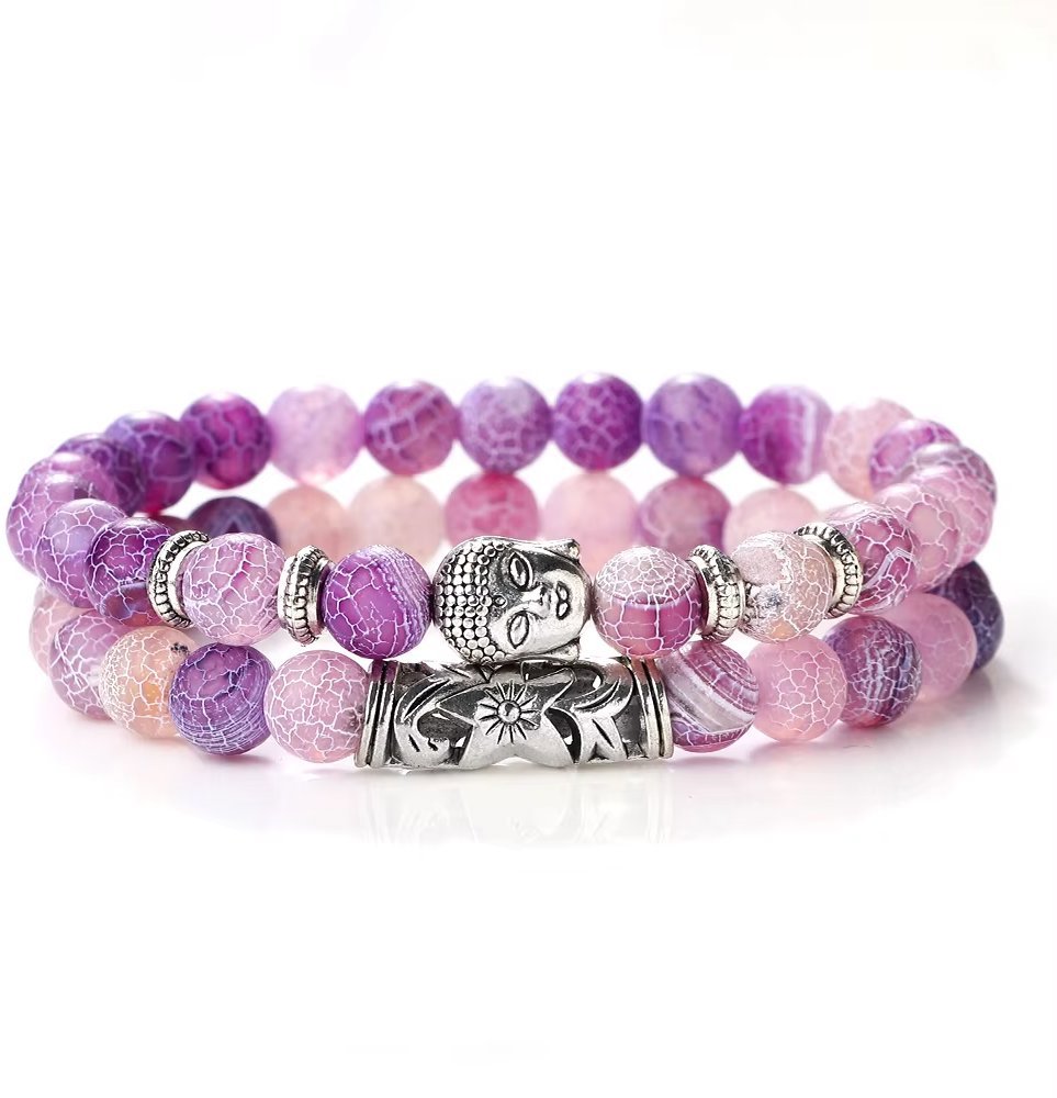 Silver Star Jasminewood dámske náramky, Budha, súprava 2 kusy