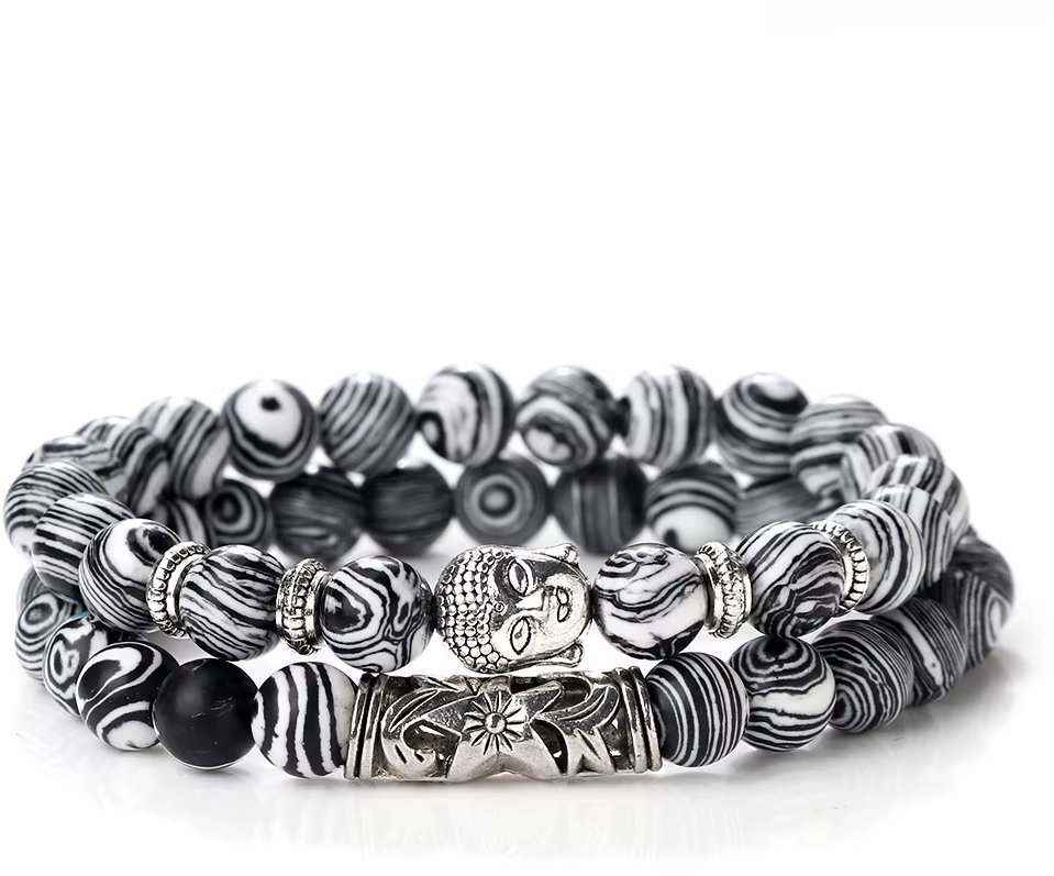 Predator Q1 Ivywood pánske náramky, Budha, súprava 2 kusy