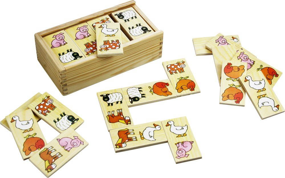 Bigjigs Drevené domino - Farma