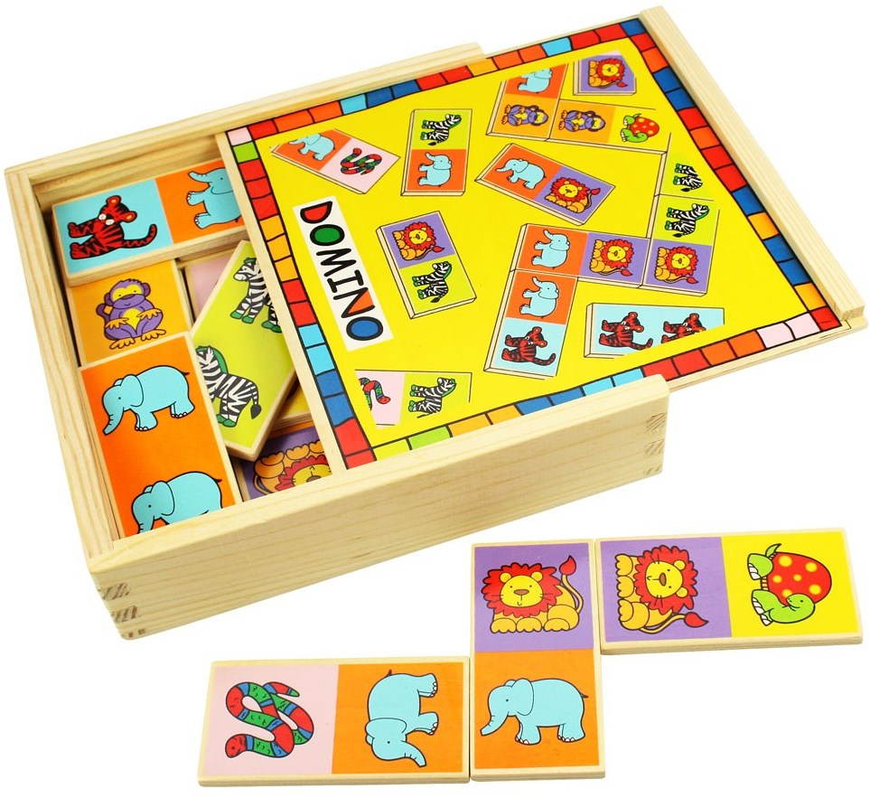 Bigjigs Drevené domino so zvieratkami