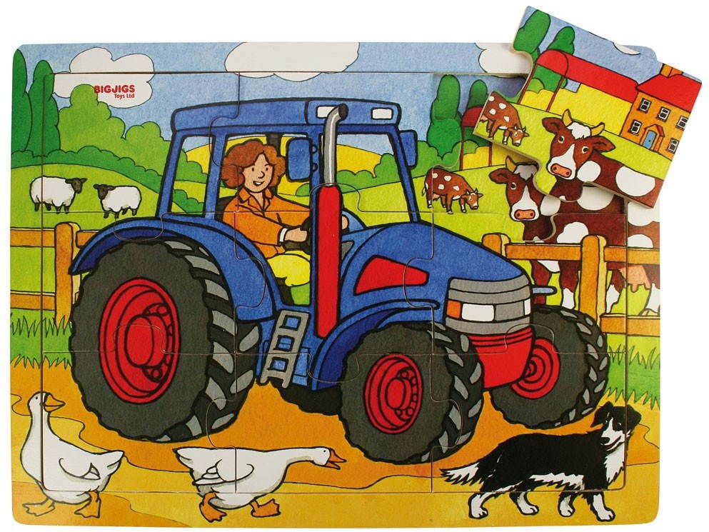 Drevené puzzle - Traktor