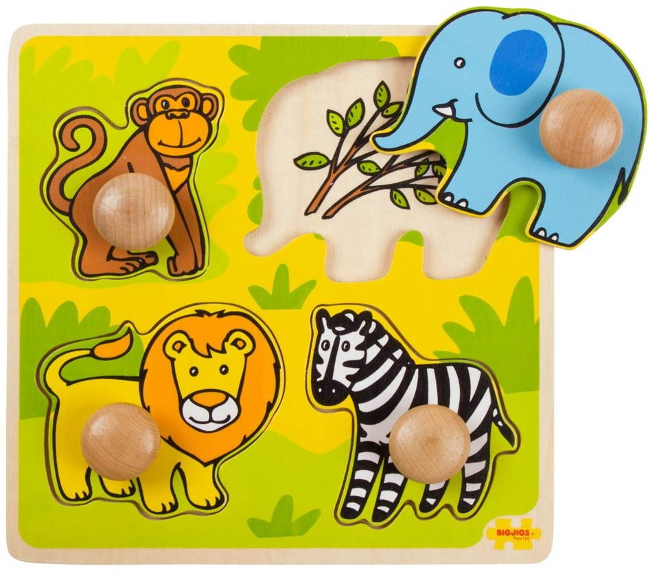 Drevené vkladacie puzzle – Safari