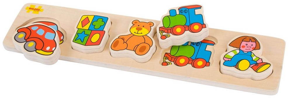 Drevené široké vkládacie puzzle – Hračky