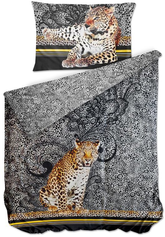 Bierbaum Saténové obliečky Leopard 140 × 200/70 × 90 cm