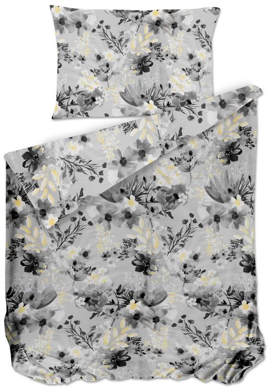 Bierbaum Saténové obliečky Yellow Garden 140 × 200/70 × 90 cm