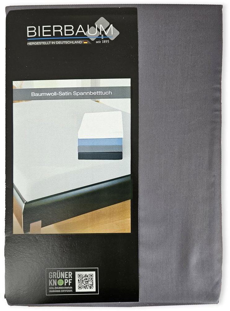 Bierbaum Saténové prestieradlo 140 × 200 cm antracitové