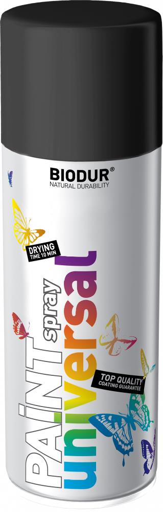 Biodur Email v spreji – hlboká čierna 400 ml/RAL 9005