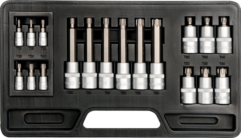 YATO Bity súprava 18 ks TORX T10 – T60 mm YT-7751