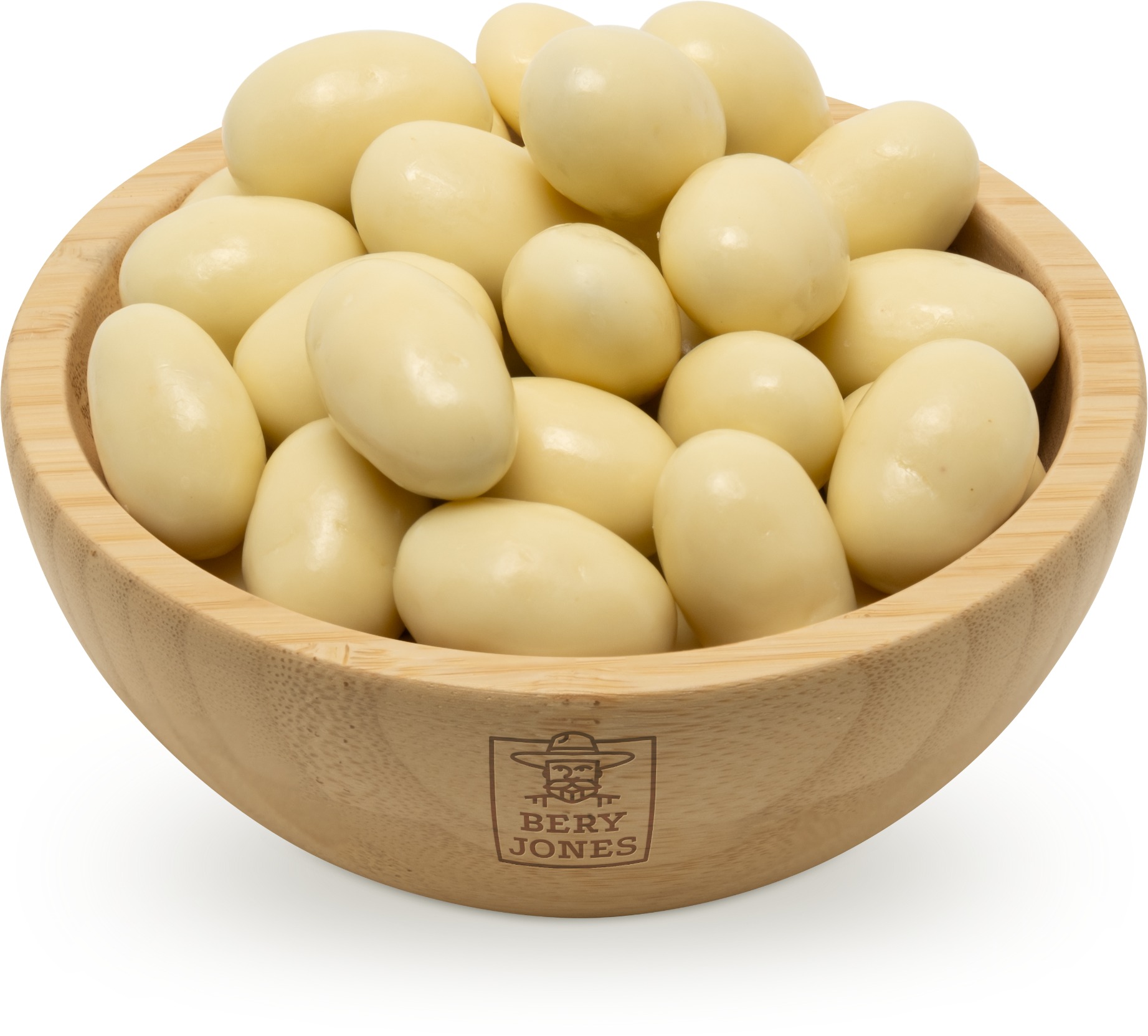 Bery Jones Mandle v bielej čokoláde s príchuťou vaječného likéru 250 g
