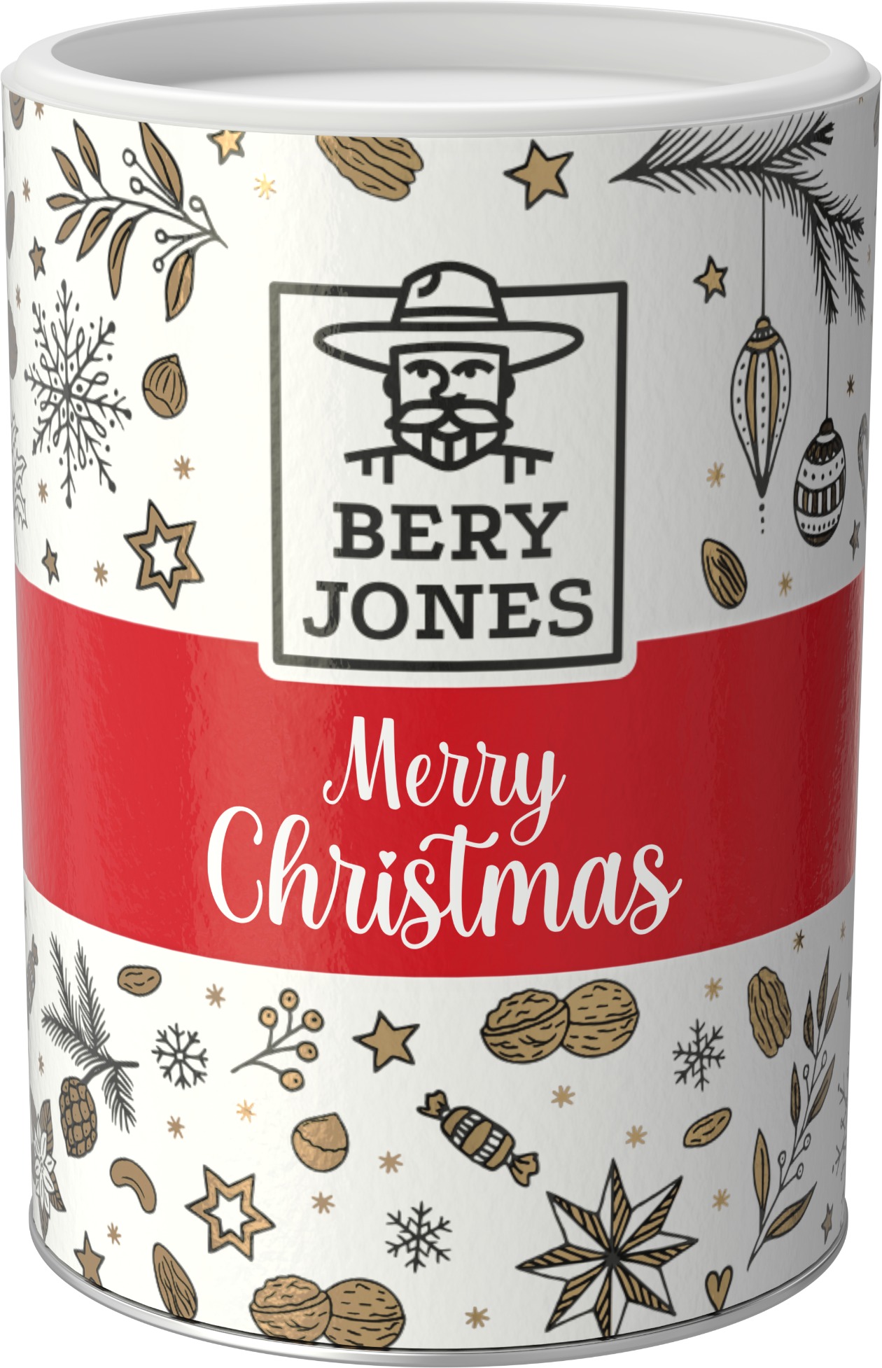Bery Jones Vianočná zmes orechov a ovocia BIO v tubuse 300 g