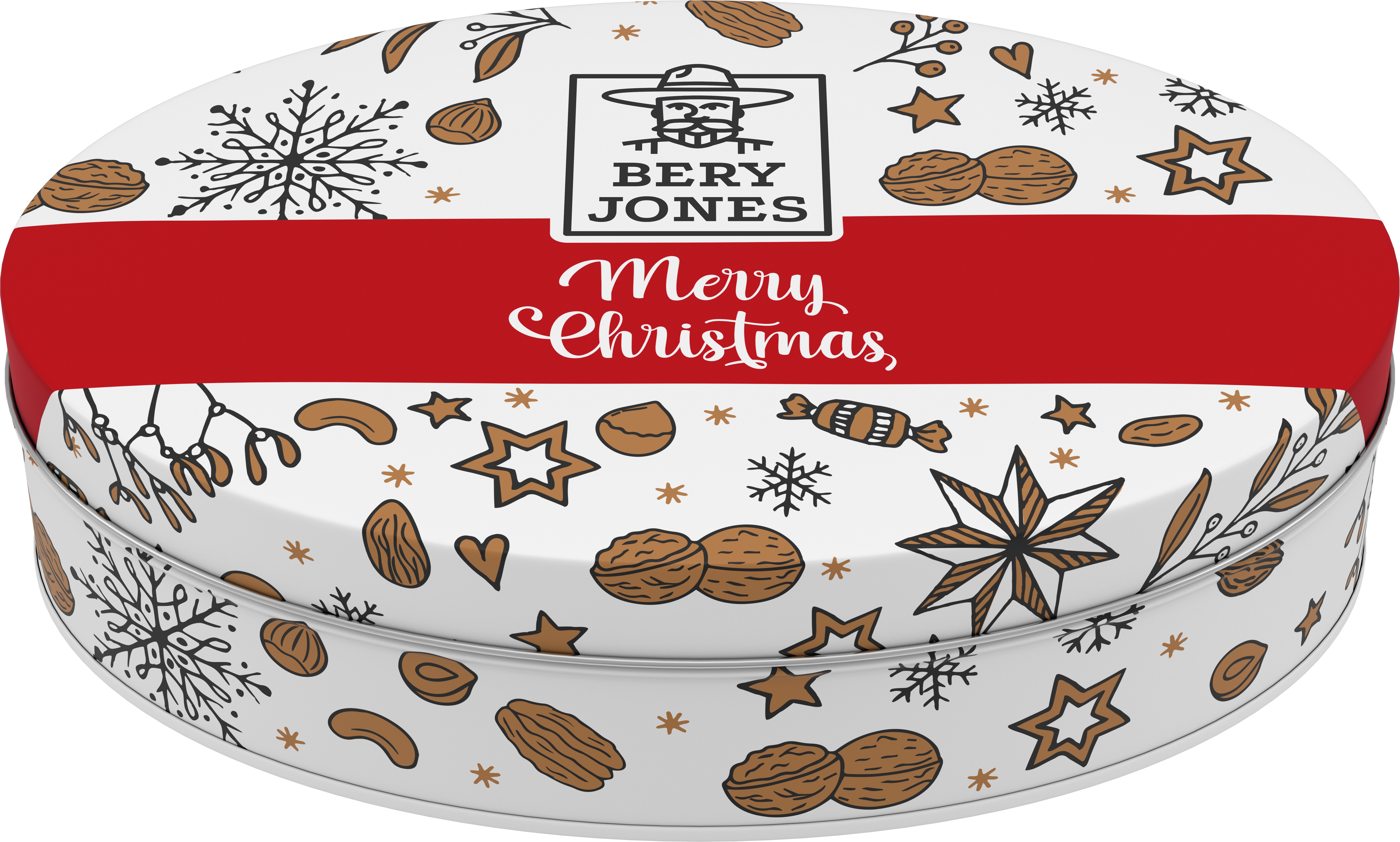 Bery Jones Vianočné praclíky mix v oválnej plechovej dóze 150 g
