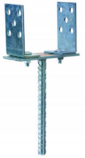 Bkshop PS 80-160 Pätka stĺpika typu „U“ staviteľná, 80 – 160 × 100 × 310 mm