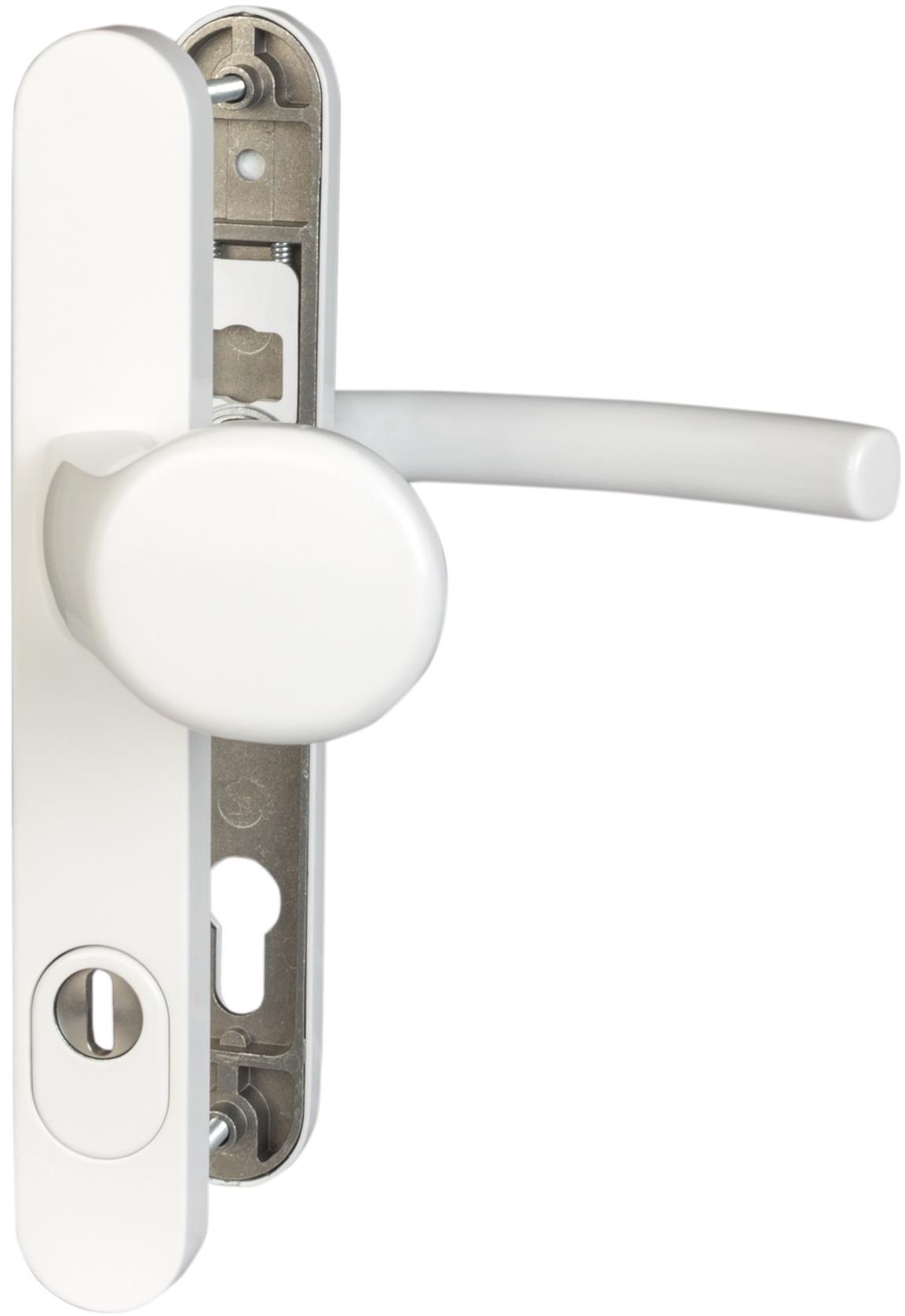 BLAUGELB Dverové kovanie kľučka – guľa KGT35, PZ92, ZA, RAL9016 biela