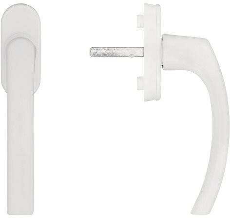 Blaugelb Okenná kľučka FGS 1758 45°, tŕň 43 mm, RAL9016 biela