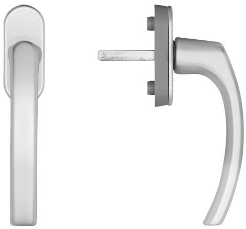 Blaugelb Okenná kľučka FGS 1758 45°, tŕň 37 mm, F1 strieborná