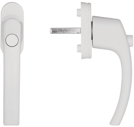 Blaugelb Okenná kľučka FGS 1758 s tlačidlom, 45°, trn 37 mm, RAL9016 biela