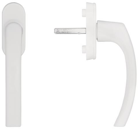 Blaugelb Okenná kľučka FGS 1758 45°, tŕň 32 mm, RAL9016 biela