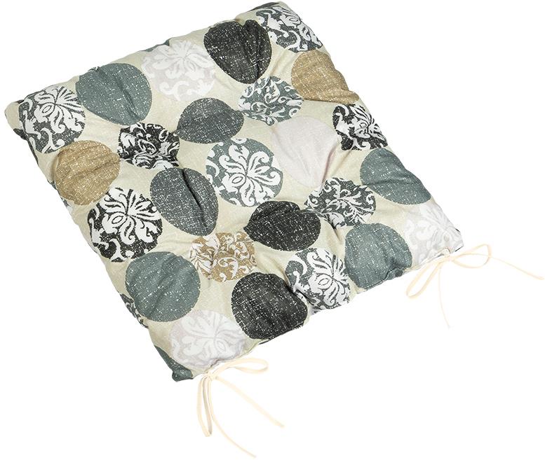 BELLATEX Sedák BERTA 41/605 prešívaný 40 × 40 cm, sivé gule