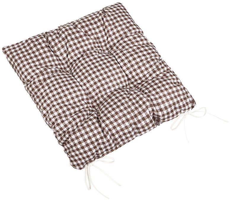 BELLATEX Sedák BERTA 41/608 prešívaný 40 × 40 cm, kocky hnedý