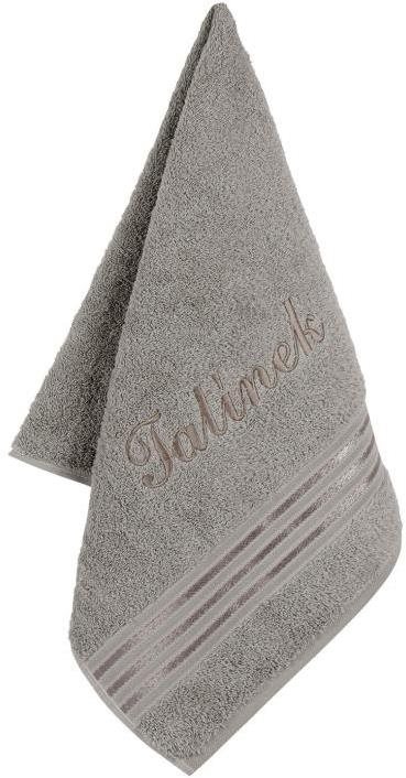 BELLATEX s.r.o. Froté uterák 50 × 100 Linie L/717 tmavosivý s výšivkou „Tatínek“