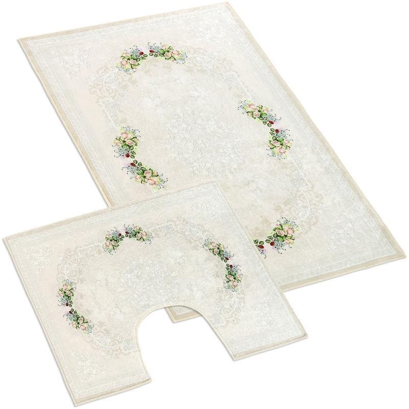 BELLATEX s.r.o. - Kúpeľňová sada - 3D tlač 60×100+60×50 850/047 ružičky