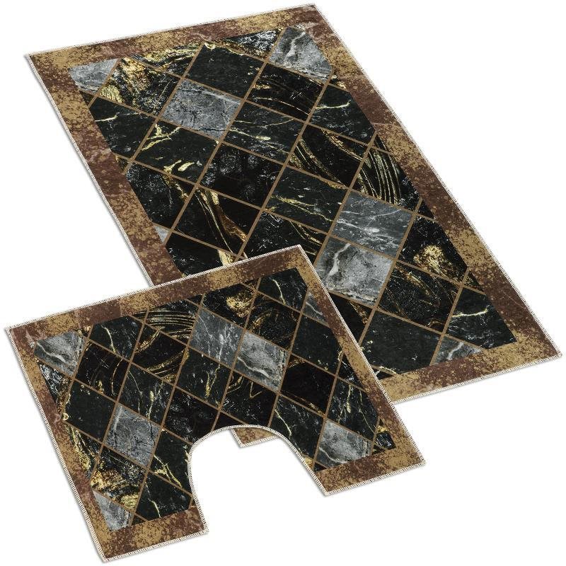 BELLATEX s.r.o. - Kúpeľňová sada - 3D tlač 60×100+60×50 850/048 hnedý mramor