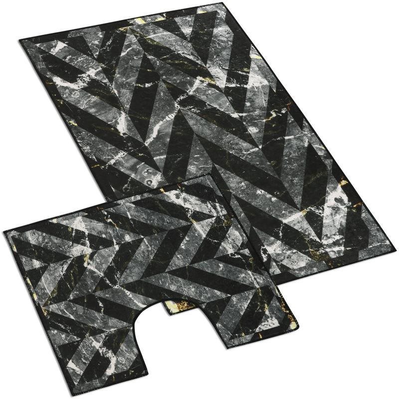 BELLATEX s.r.o. - Kúpeľňová sada - 3D tlač 60×100+60×50 850/091 čierny mramor