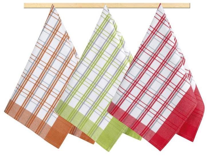 Bellatex Súprava 3 kusov – 50 × 70 cm – kocka – oranžová, červená, zelená