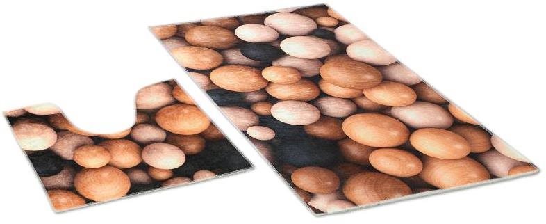 Bellatex 3D tlač sada – 60 × 100, 60 × 50 cm WC – drevené gule