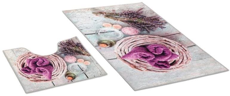 Bellatex 3D tlač sada – 60 × 100, 60 × 50 cm WC – levanduľa