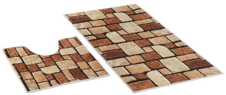Bellatex 3D tlač sada 60 × 100, 60 × 50 cm - kamenná dlažba