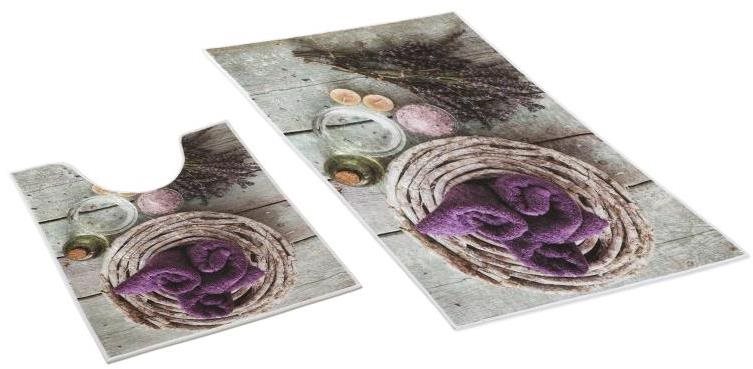 Bellatex 3D tlač sada 60 × 100, 50 × 60 cm WC - levanduľa