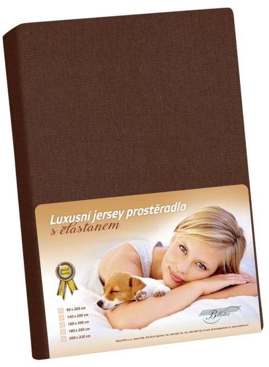 Bellatex Jersey s elastanom – 180 × 200 cm – tmavo hnedá